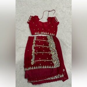 Indian saree with blouse fall pickle done